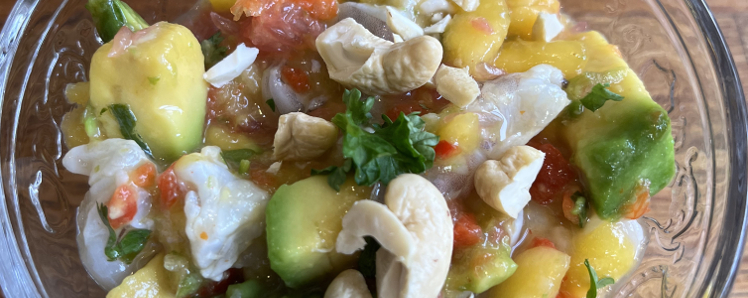 Recette: Ceviche à la mangue et au pamplemousse